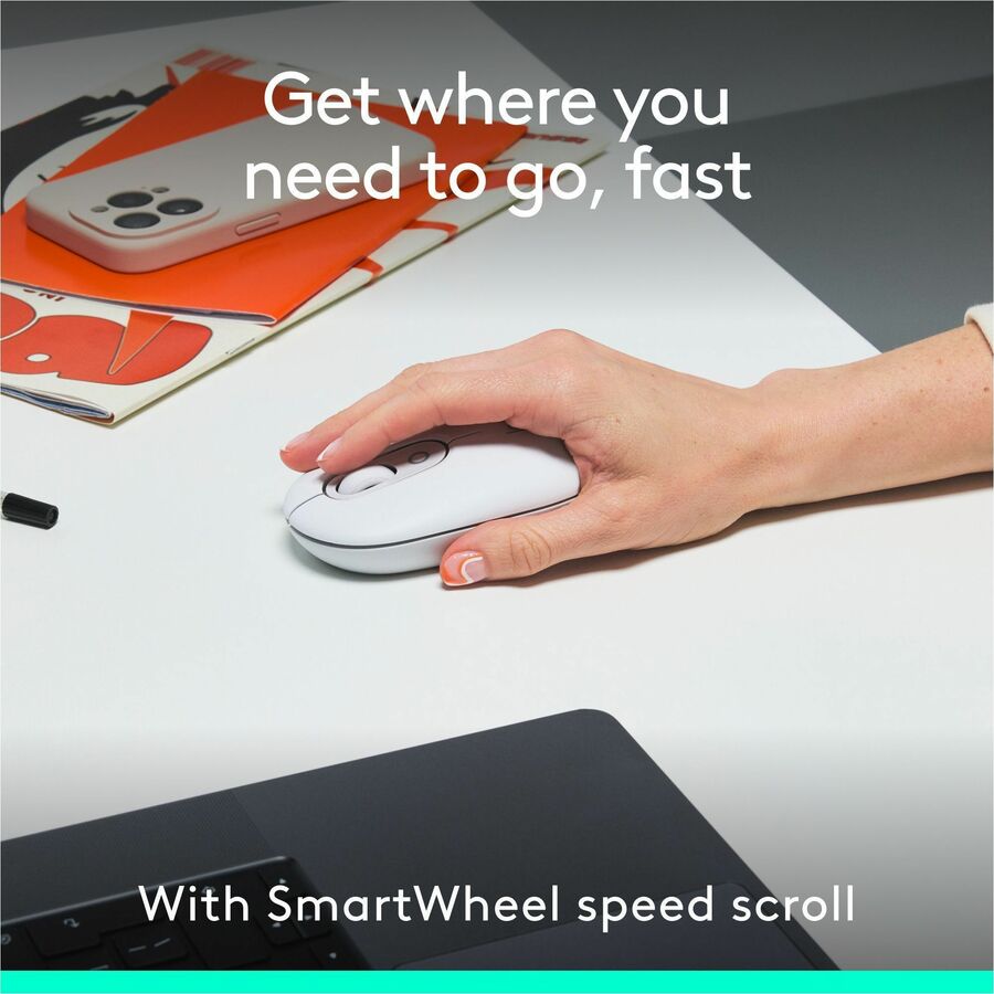 Logitech POP ICON COMBO, Bluetooth Keyboard and Mouse Combo, Comfortable Typing, Programmable Keys and Buttons, Quiet Clicks (Off-white & Orange)