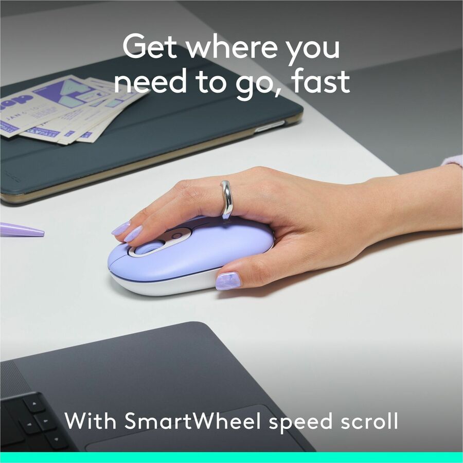 Logitech POP ICON COMBO, Bluetooth Keyboard and Mouse Combo, Comfortable Typing, Programmable Keys and Buttons, Quiet Clicks (Lilac & Off-white)