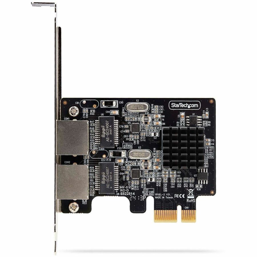 StarTech.com 2-Port Gigabit PCIe Network Adapter Card, 10/100/1000Mbps PCI Express NIC, Dual Realtek RTL8111H, TAA Compliant