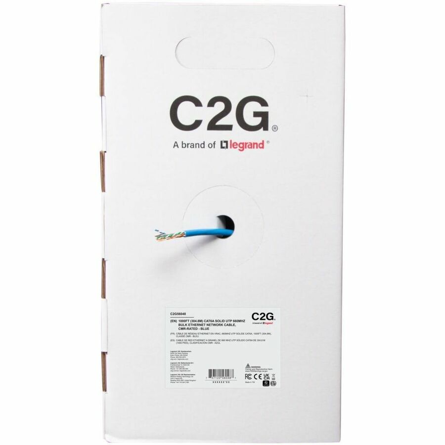 C2G BULK CAT6A UTP CMR TAA BLUE