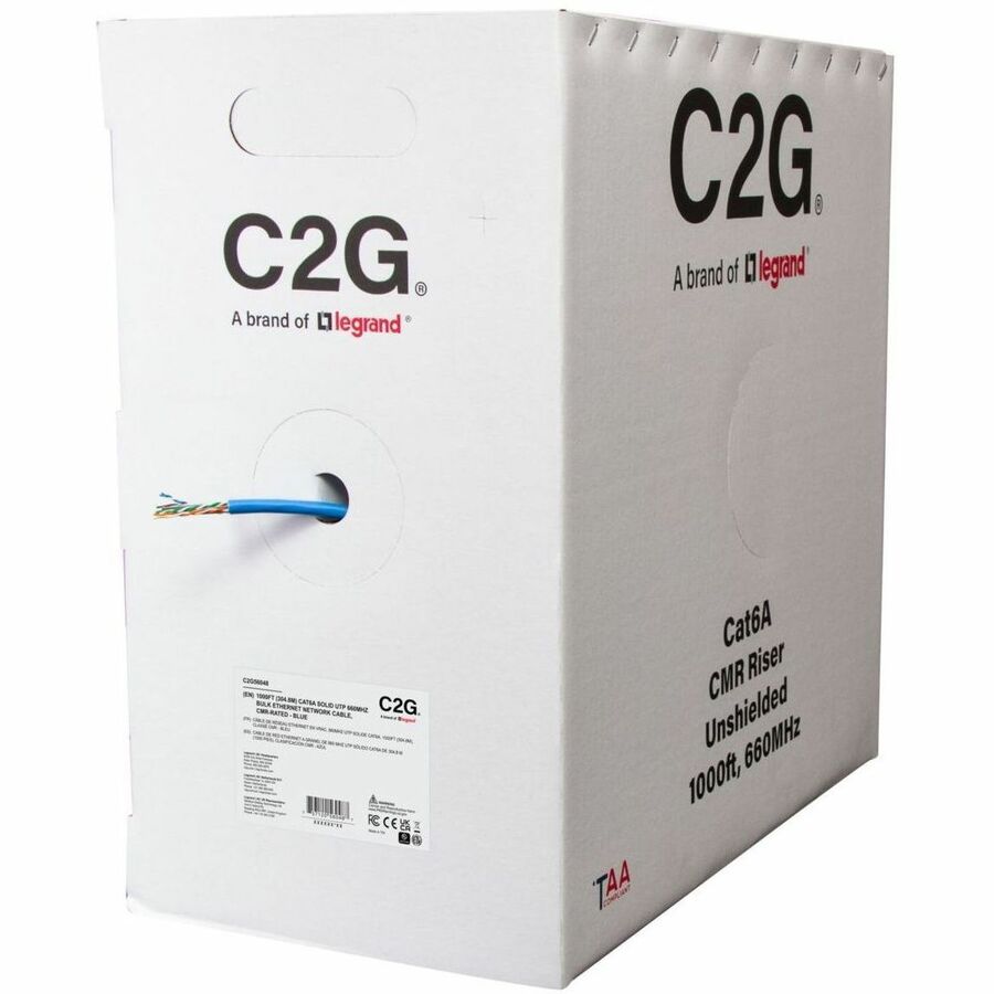 C2G BULK CAT6A UTP CMR TAA BLUE