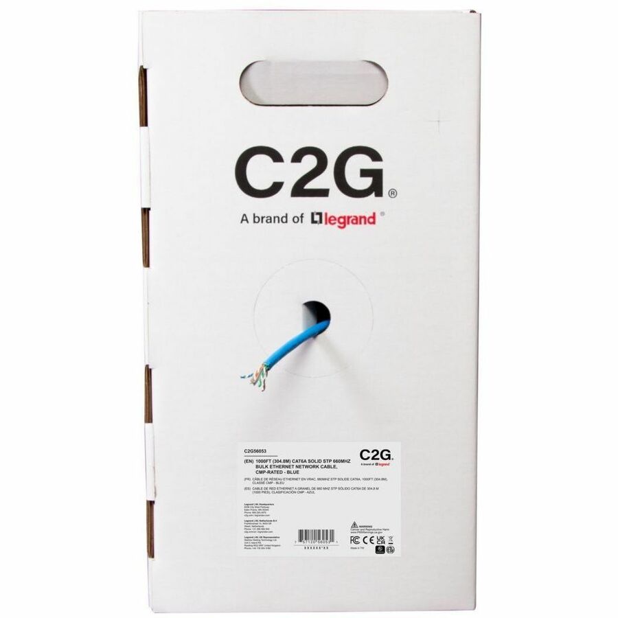 C2G BULK CAT6A STP CMP TAA BLUE