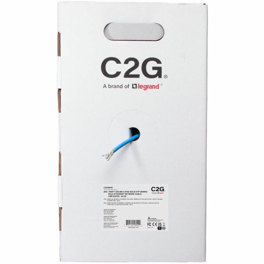 C2G BULK CAT6A F/UTP CMR TAA BL