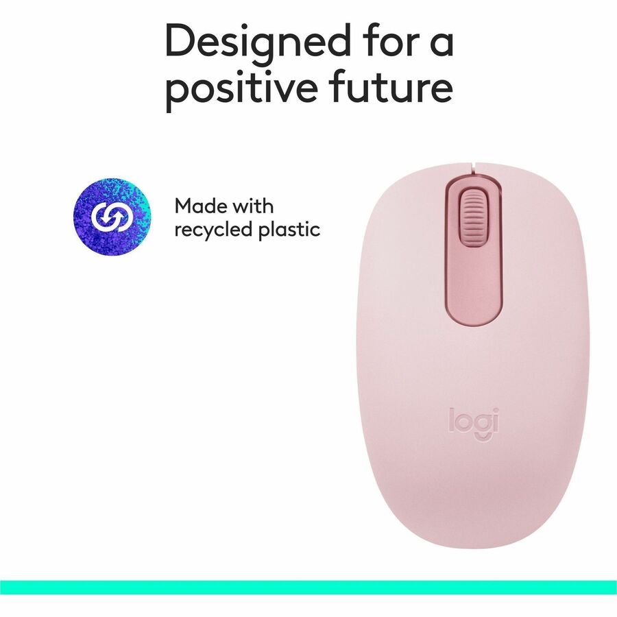 Logitech M196 Bluetooth Wireless Mouse, Compact and Portable Mouse for Laptops, Tablets and More, 12-Month Battery, Smooth Tracking, Compatible With PC and Mac, Windows and macOS (Rose)