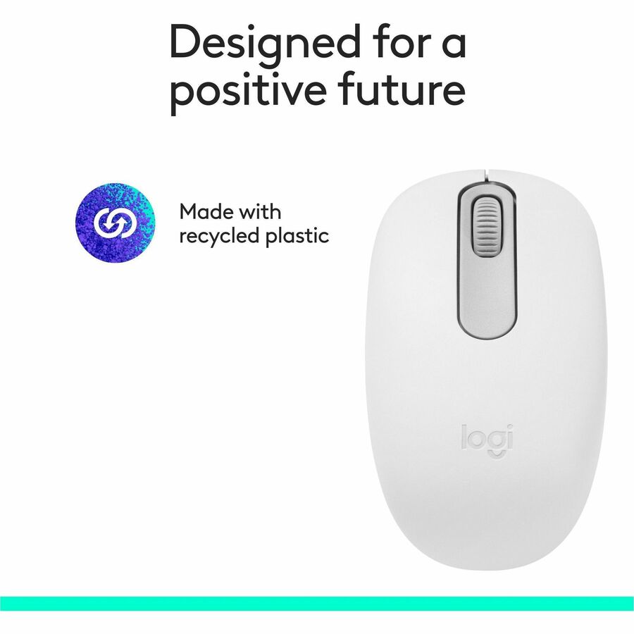 Logitech M196 Bluetooth Wireless Mouse, Compact and Portable Mouse for Laptops, Tablets and More, 12-Month Battery, Smooth Tracking, Compatible With PC and Mac, Windows and macOS (Off-white)