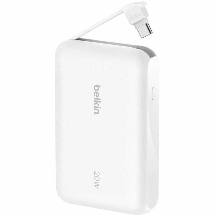 Belkin - Boostcharge Power Bank With Integrated Cable 10000 Mah - White
