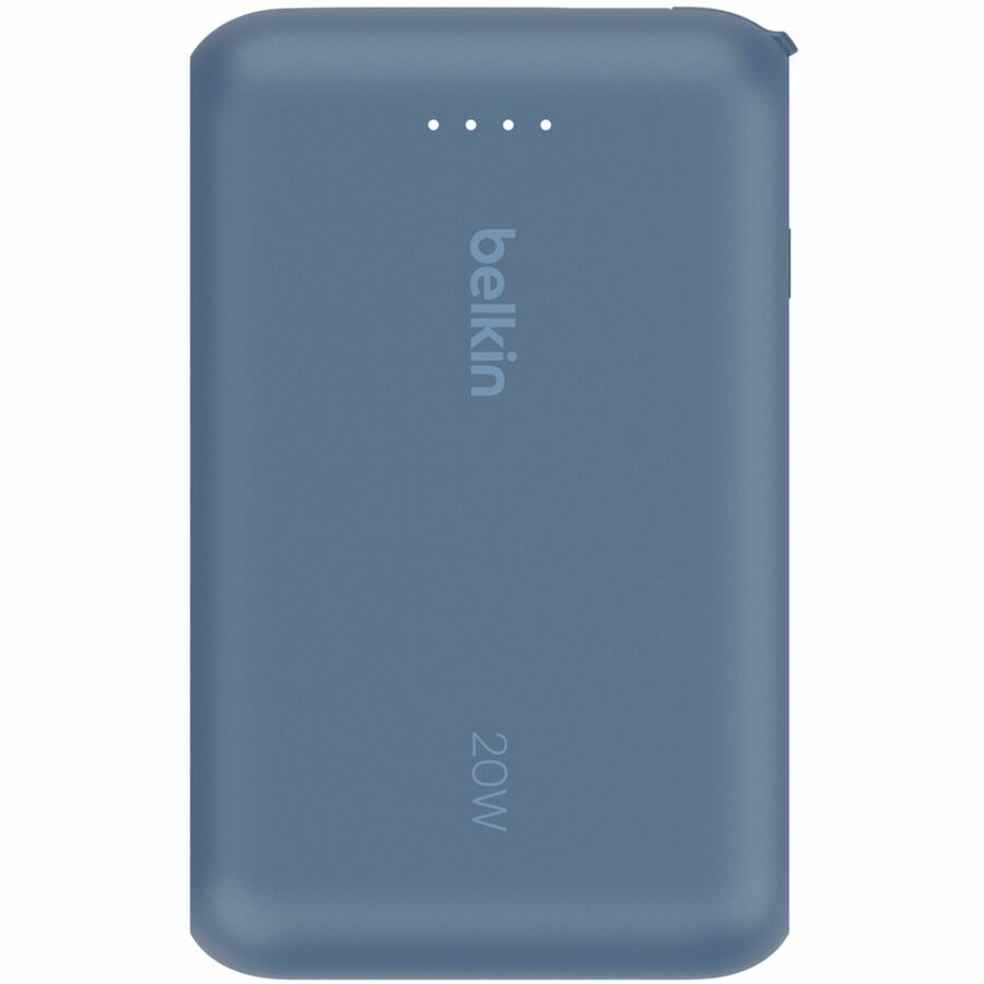 Belkin 20W Power Bank w/ Integrated USB-C Cable - 10K mAh - 1xUSB-C port, 1xUSB-C cable - Portable Charger - Blue