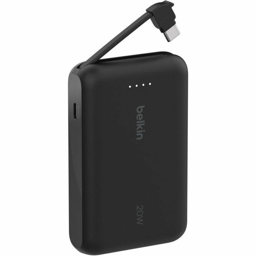 Belkin - Boostcharge Power Bank With Integrated Cable 10000 Mah - Black