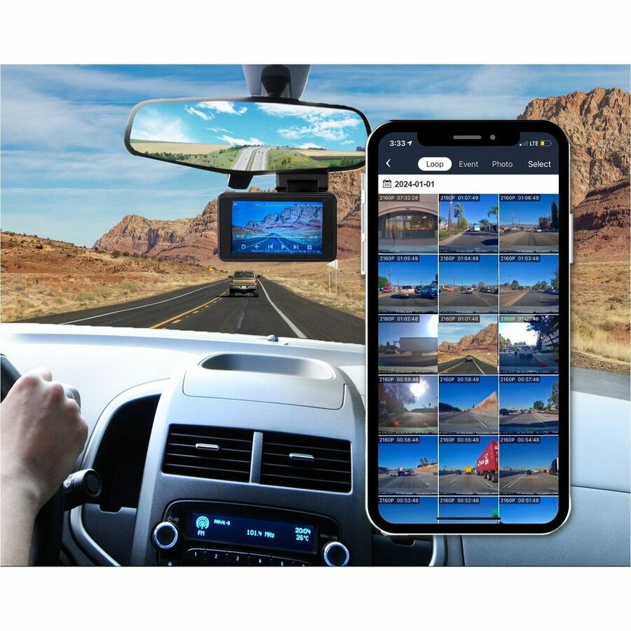 GekoGear Orbit D220 2K Quad HD AI Front and Rear Dash Cam