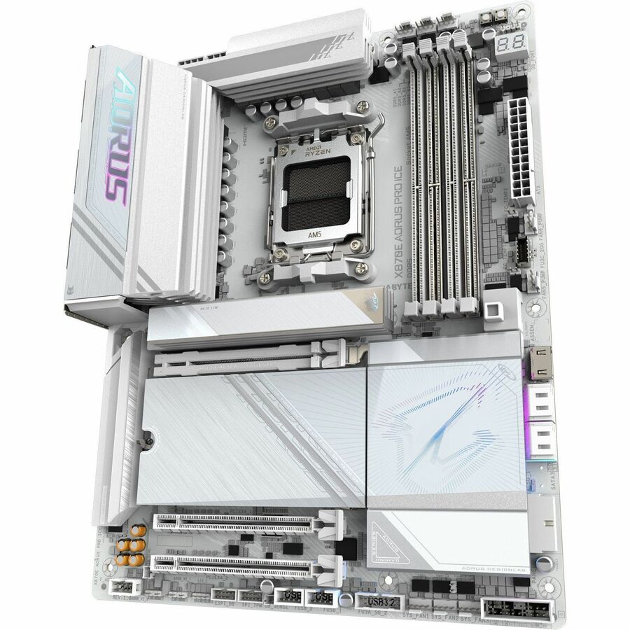 Aorus Ultra Durable X870E AORUS PRO ICE Gaming Desktop Motherboard - AMD X870E Chipset - Socket AM5 - ATX