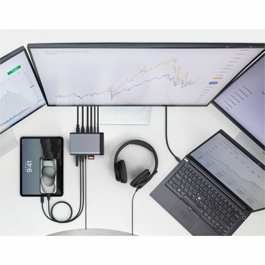 Belkin 11-in-1 Triple Display USB-C Docking Station - 10 Gbps - 1xUSB-A, 4xUSB-C, 2xHDMI, 1xEthernet, 1x3.5mm Audio, 1xSD, 1xMicro SD - w/ USB-C Cable - Grey
