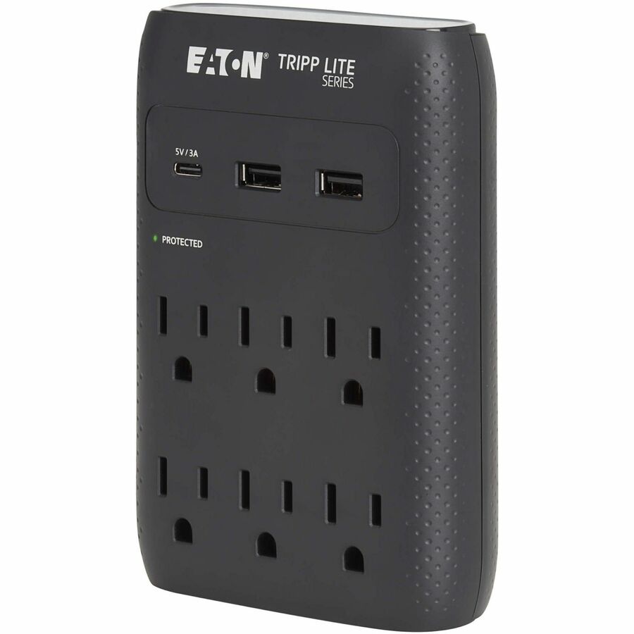 Eaton Tripp Lite Series Protect It! 6-Outlet Surge Protector - 5-15R Outlets, USB-C and USB-A Ports, 5-15P Direct Plug-In, 1080 Joules, Black