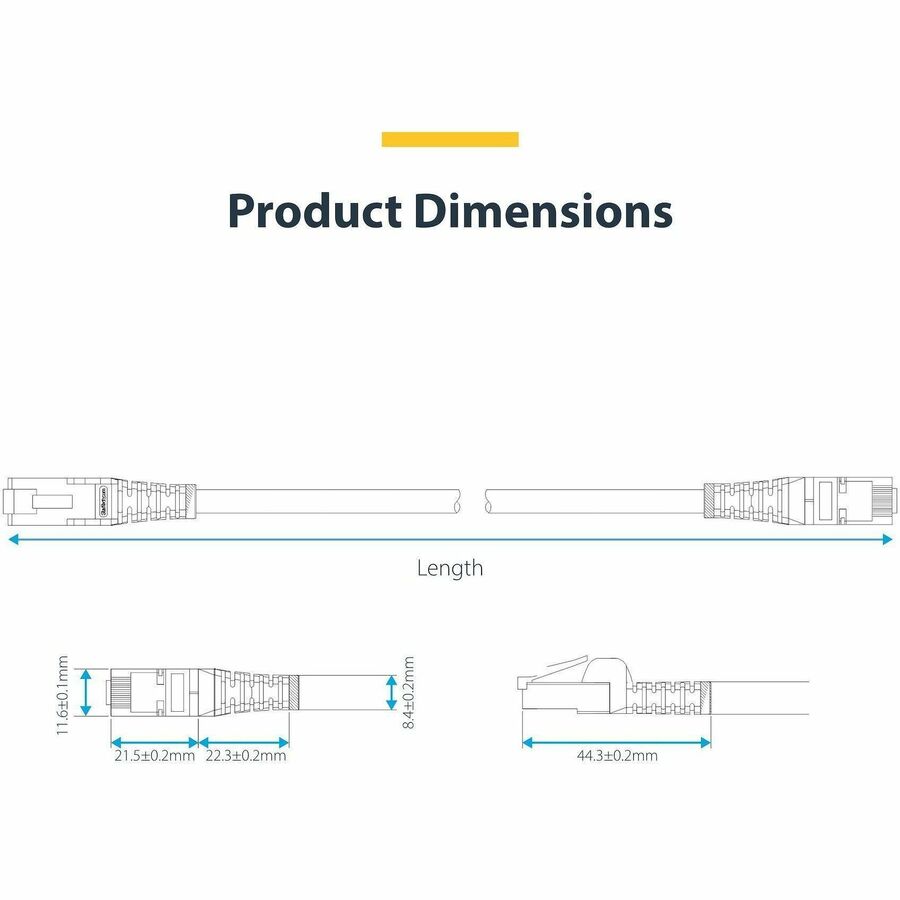StarTech.com 6ft Blue CAT8 Ethernet Cable, Snagless RJ45, 25G/40G 2000MHz, 100W PoE, S/FTP, 26AWG Pure Bare Copper, LSZH Network Patch Cord