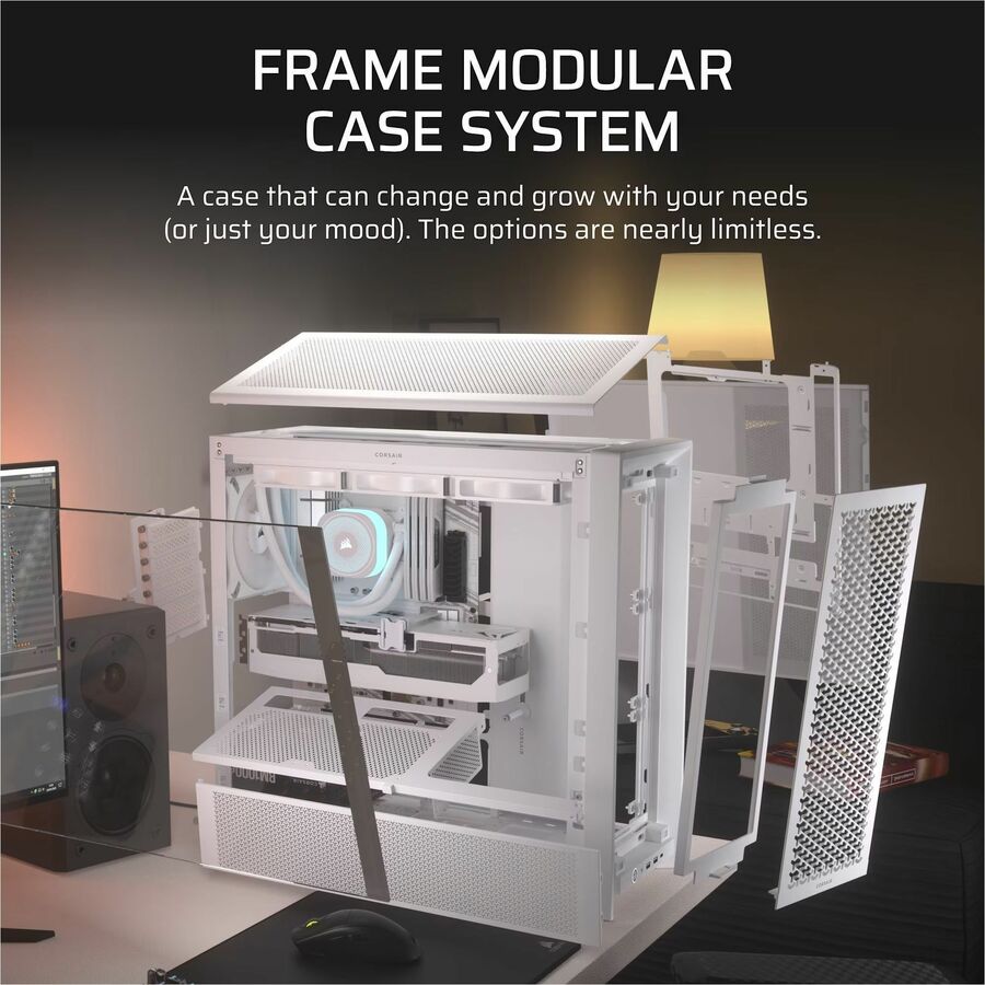 Corsair FRAME 4000D Modular Mid-Tower PC Case - White