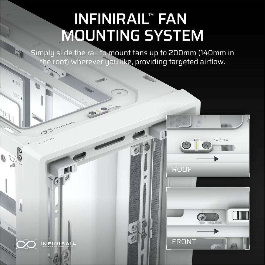 Corsair FRAME 4000D Modular Mid-Tower PC Case - White