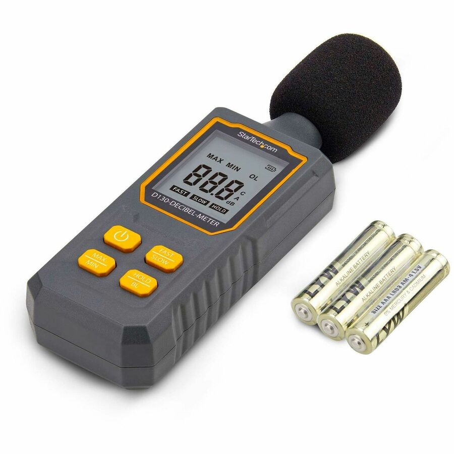 StarTech.com Handheld Digital Sound Meter w/Large LCD, Noise/Decibel Level Reader for Server Rooms/Offices, Audio Monitor, 30-130dBA Range