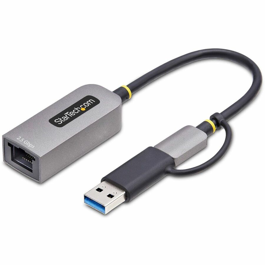 StarTech.com 2.5GbE USB-C to Ethernet Adapter with USB-A Converter, NBASE-T NIC, USB 3.0 Type-C 2.5/1G Multi Speed Network, USB 3.1 RJ45