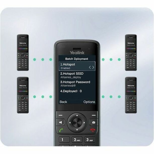 Yealink AX83H IP Phone - Cordless - Wi-Fi, Bluetooth - 5 Multiple Conferencing - Wall Mountable, Stand Mountable