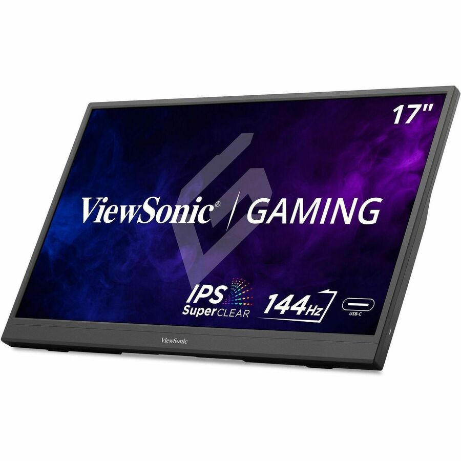 ViewSonic VX1754 17 Inch 1080p IPS Portable Gaming Monitor with 144Hz, AMD FreeSync, 2 Way Powered 60W USB C, Mini HDMI, and Built-in Stand with Protective Cover