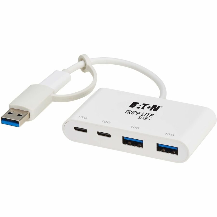 Eaton Tripp Lite Series 4-Port USB-C Hub - USB 3.2 Gen 2 (10 Gbps), 2 USB-A & 2 USB-C Ports, Thunderbolt 3, White
