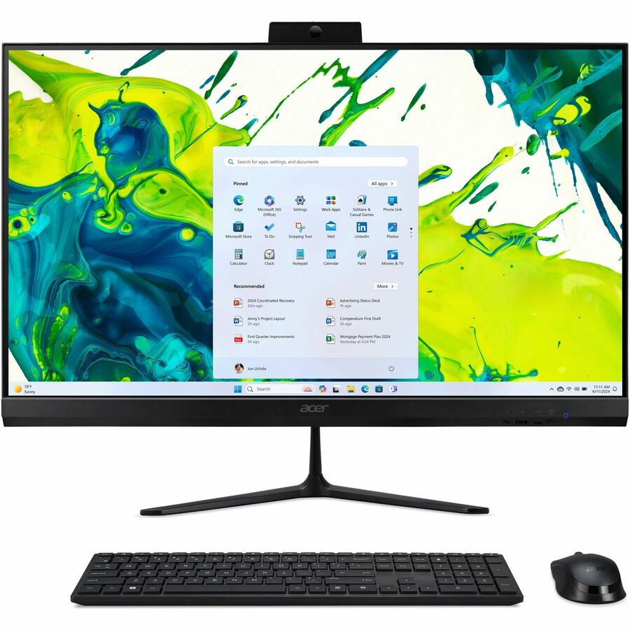 Acer Aspire C27-2G-UR15 All-in-One Computer - AMD Ryzen 5 7430U - 16 GB - 27" - Desktop