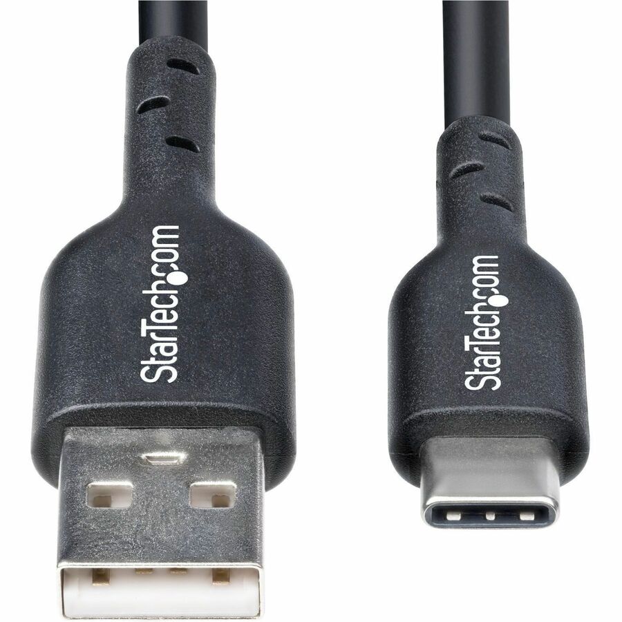 StarTech.com 10ft (3m) USB-A to USB-C Charging Cable, Charge & Sync, 3A, USB 2.0, TPE Jacket - Black USB Charging Cord