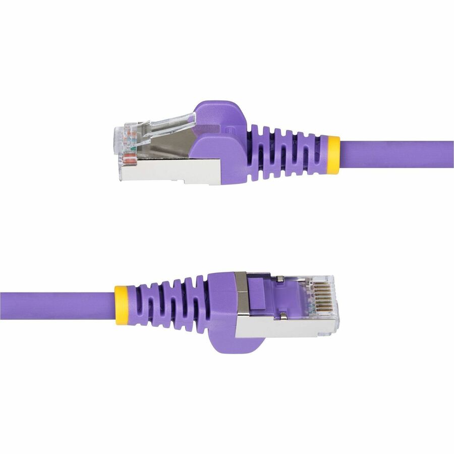 StarTech.com 6in Purple CAT6a Ethernet Cable, Snagless RJ45, 10G, 100W PoE, S/FTP, LSZH, 27AWG Pure Copper, 500MHz, Shielded Network Cord