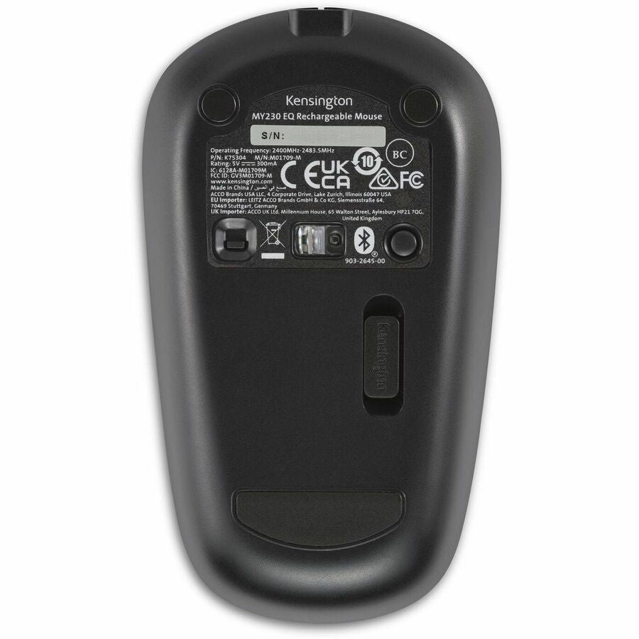Kensington MY230 EQ Rechargeable Mouse - Wireless - Midsize