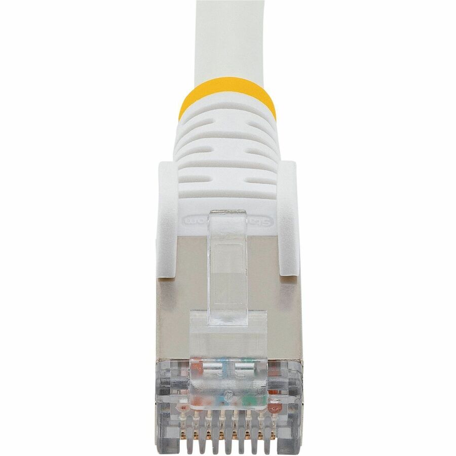 StarTech.com 60in CAT6a Ethernet Cable, White Low Smoke Zero Halogen (LSZH) 10 GbE 100W PoE S/FTP Snagless RJ-45 Network Patch Cord