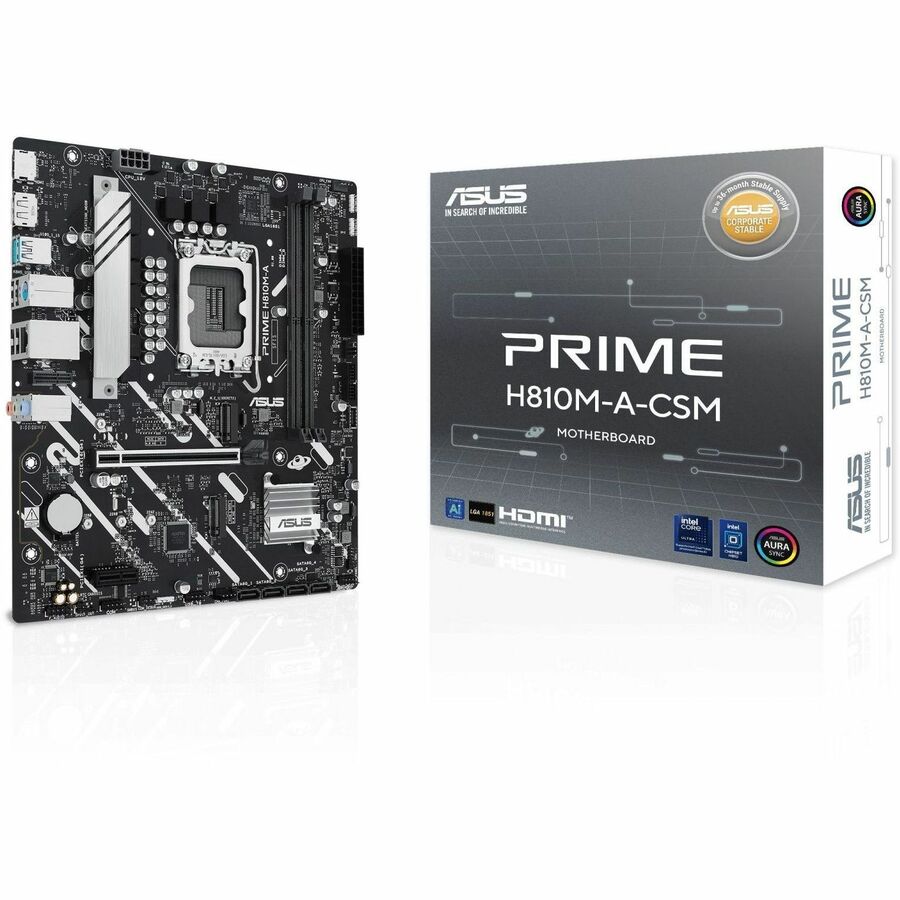 Asus Prime H810M-A-CSM Desktop Motherboard - Intel H810 Chipset - Socket LGA-1851 - Micro ATX