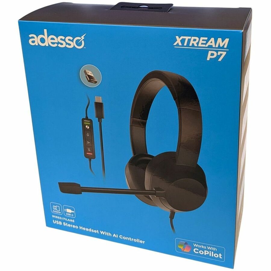 Adesso Xtream P7 Wired Stereo Headset With AI Controls