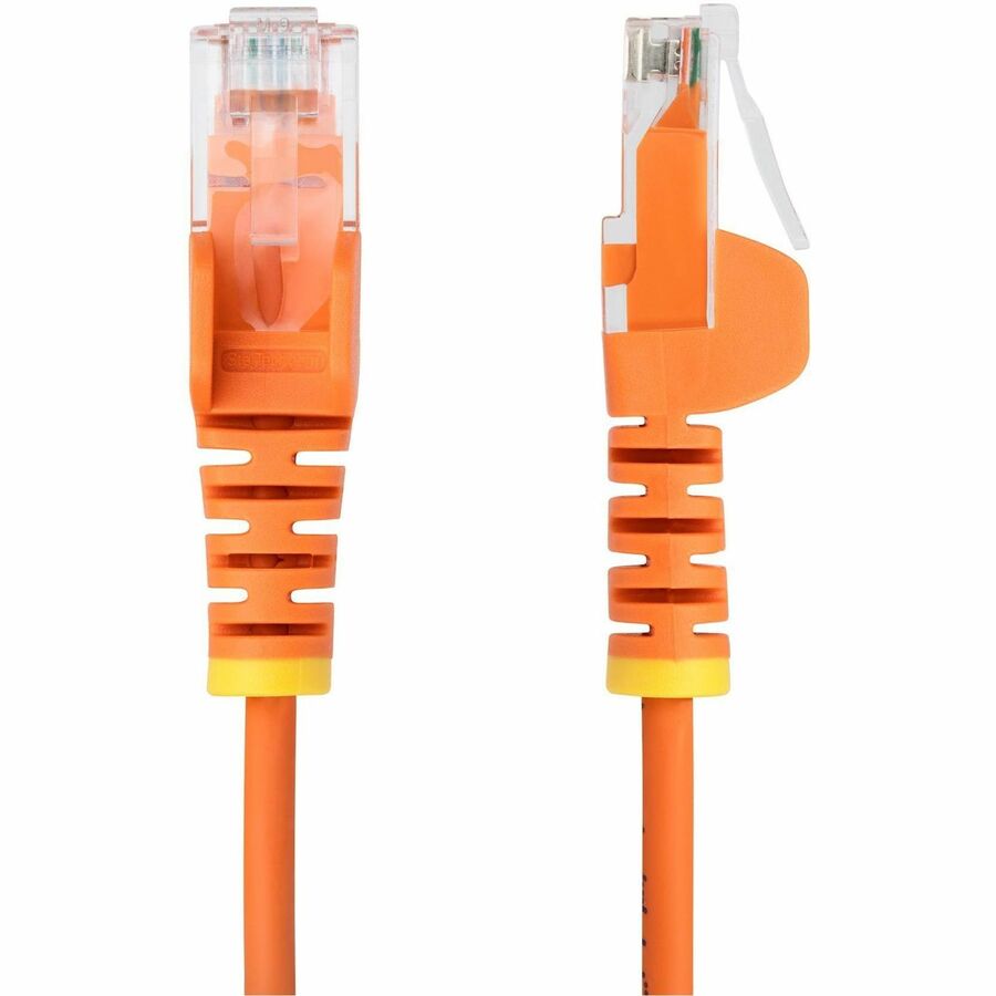 StarTech.com 15ft Orange Slim CAT6 Ethernet Cable, Slim Snagless RJ45, UTP, LSZH, 28AWG Bare Copper, Slim Network Patch Cord, Fluke Tested