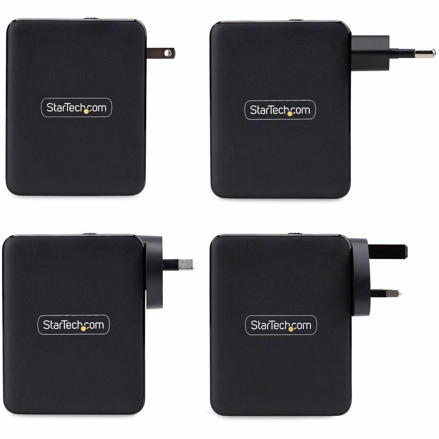 StarTech.com 140W USB-C Wall Charger, 3x USB-C/1x USB-A, PD 3.1 International GaN Power Adapter for MacBook Pro/Max/Dell XPS/Inspiron