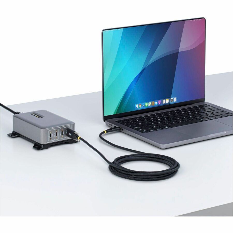 StarTech.com 10ft (3m) USB-C Charging Cable, Side Screw Locking, 240W (5A) PD EPR, Silicone Jacket w/Braid, Rugged USB 2.0 Cord, USB-IF