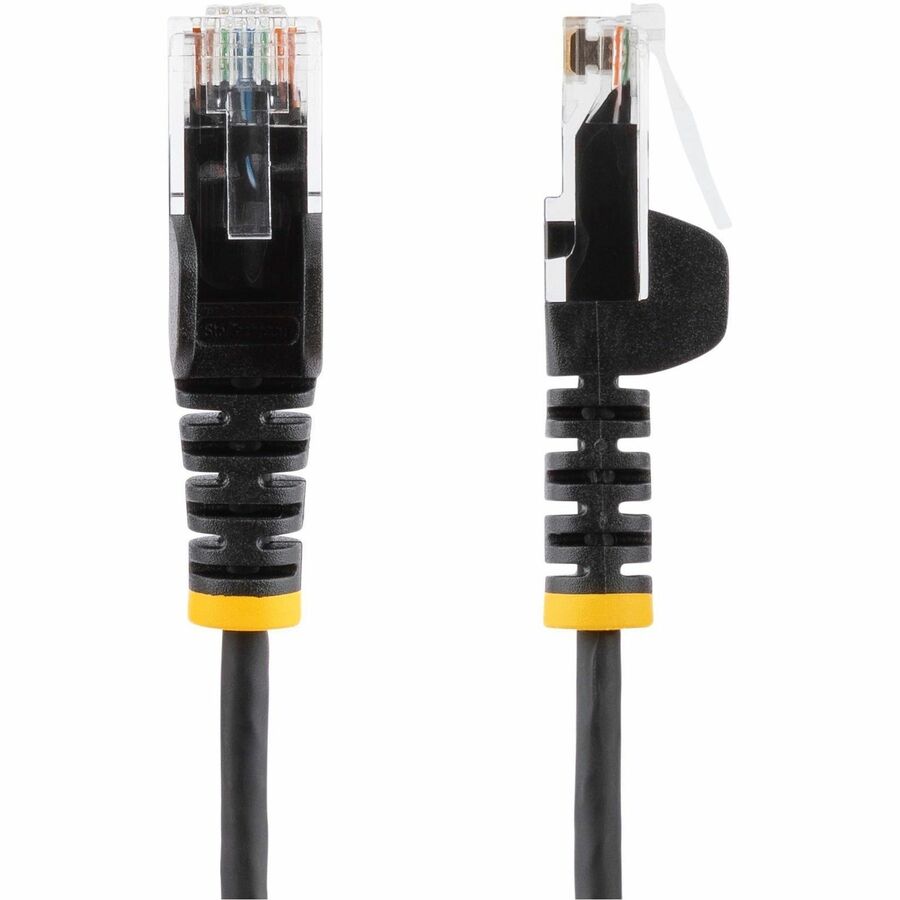 StarTech.com 7ft Black Slim CAT6 Ethernet Cable, Slim Snagless RJ45, UTP, LSZH, 28AWG Bare Copper, Slim Network Patch Cord, Fluke Tested