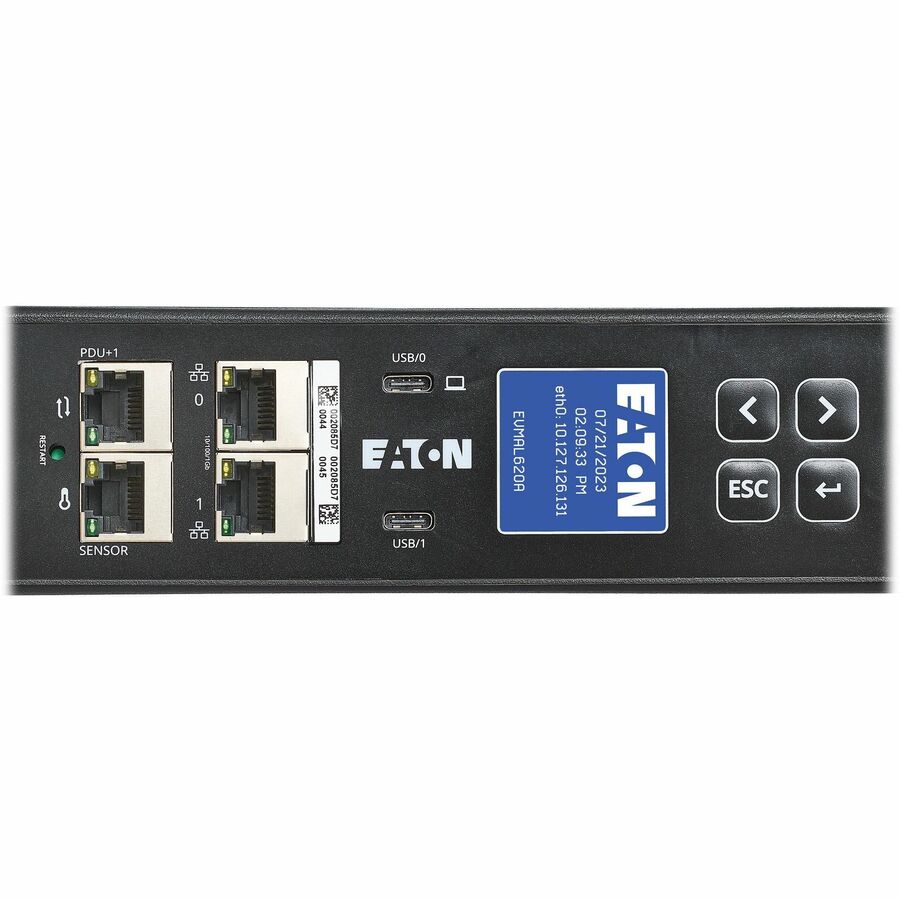 Eaton Single-Phase Managed Rack PDU G4, 100-240V, 24 Outlets, 16A, 3.8kW, C20/L6-20 Input, 10 ft. Cord, 0U Vertical