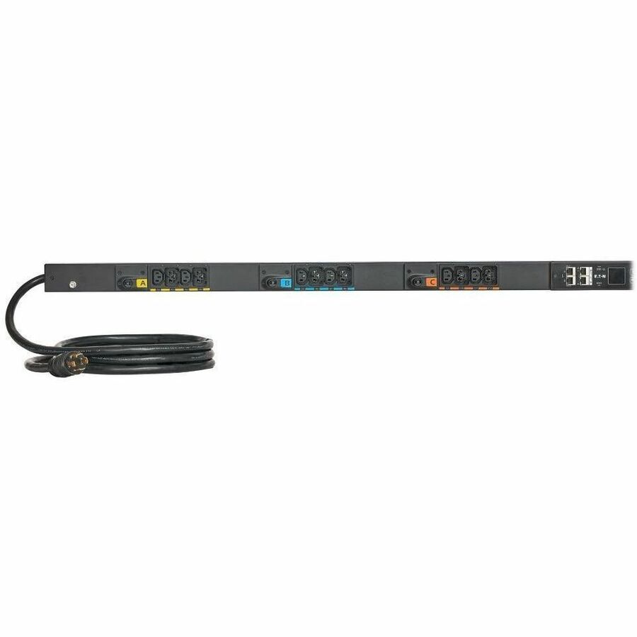 Eaton 3-Phase Managed Rack PDU G4, 208V, 24 Outlets, 24A, 8.6kW, L15-30 Input, 10 ft. Cord, 0U Vertical