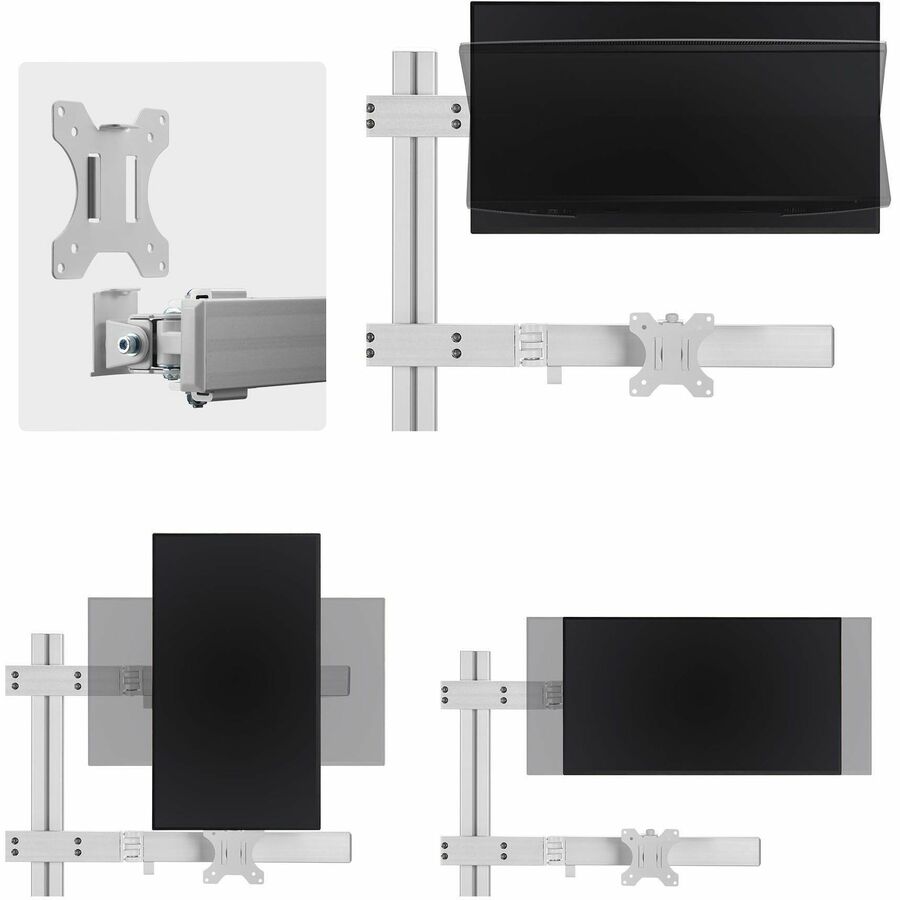 StarTech.com Six-Monitor Desk Mount with Crossbar, Up To 32-inch Computer Screens, Max 17.6lb (8kg) each, Dual Column, C-clamp/Grommet