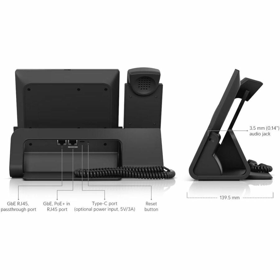 Ubiquiti G3 Touch Enterprise IP Phone - Cordless - Corded/Cordless - Bluetooth, Wi-Fi, NFC - Built-in Camera - Desktop - Black