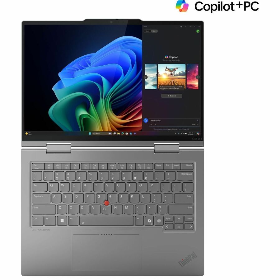 Lenovo Thinkpad X1 Gen 10 21NU0036US 14" Touchscreen Convertible Copilot+ PC 2 in 1 Notebook - WUXGA - Intel Core Ultra 7 268V - Intel Evo Platform - 32 GB - 512 GB SSD - English Keyboard - Gray