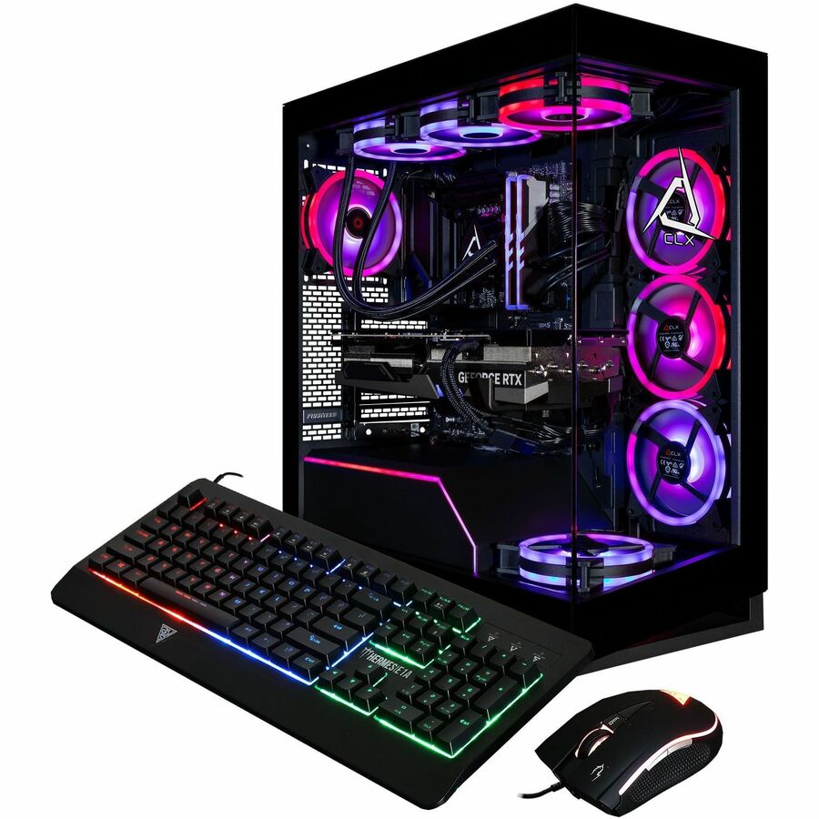 CLX Horus Gaming Desktop Computer - Intel Core Ultra 9 285K - 96 GB - 8 TB HDD - 2 TB SSD - Mid-tower - Black