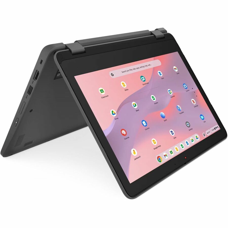 Lenovo 300e Yoga Chromebook Gen 4 82W2002HUS 11.6" Touchscreen Convertible 2 in 1 Chromebook - HD - Octa-core (ARM Cortex A76 + Cortex A55) - 4 GB - 32 GB Flash Memory - English Keyboard - Graphite Gray