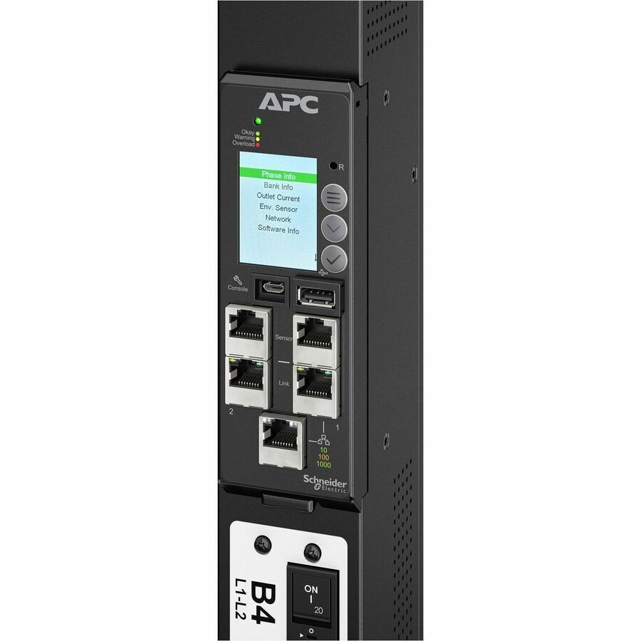 APC NetShelter Rack PDU Advanced Gen 2, Switched Metered Outlet, 3Phase, 11kW 400V 16A or 11.5kW 415V 20A, 520P6, 48 Outlet
