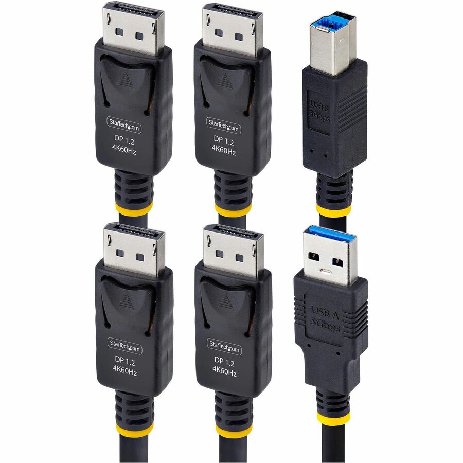 StarTech.com 6ft (1.8m) Dual-DisplayPort and USB 5Gbps KVM Cable, Up to 4K 60Hz, DP and USB Combo Cable for KVM Switch