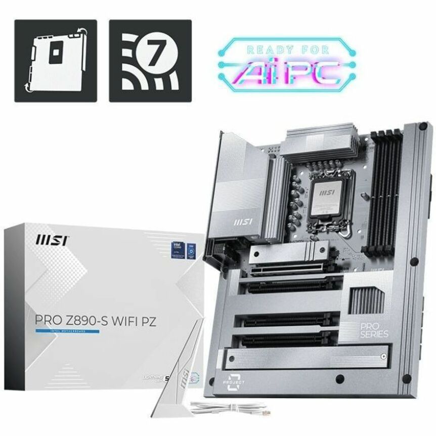 MSI PRO Z890-S WIFI PZ Gaming Desktop Motherboard - Intel Z890 Chipset - Socket LGA-1851 - ATX