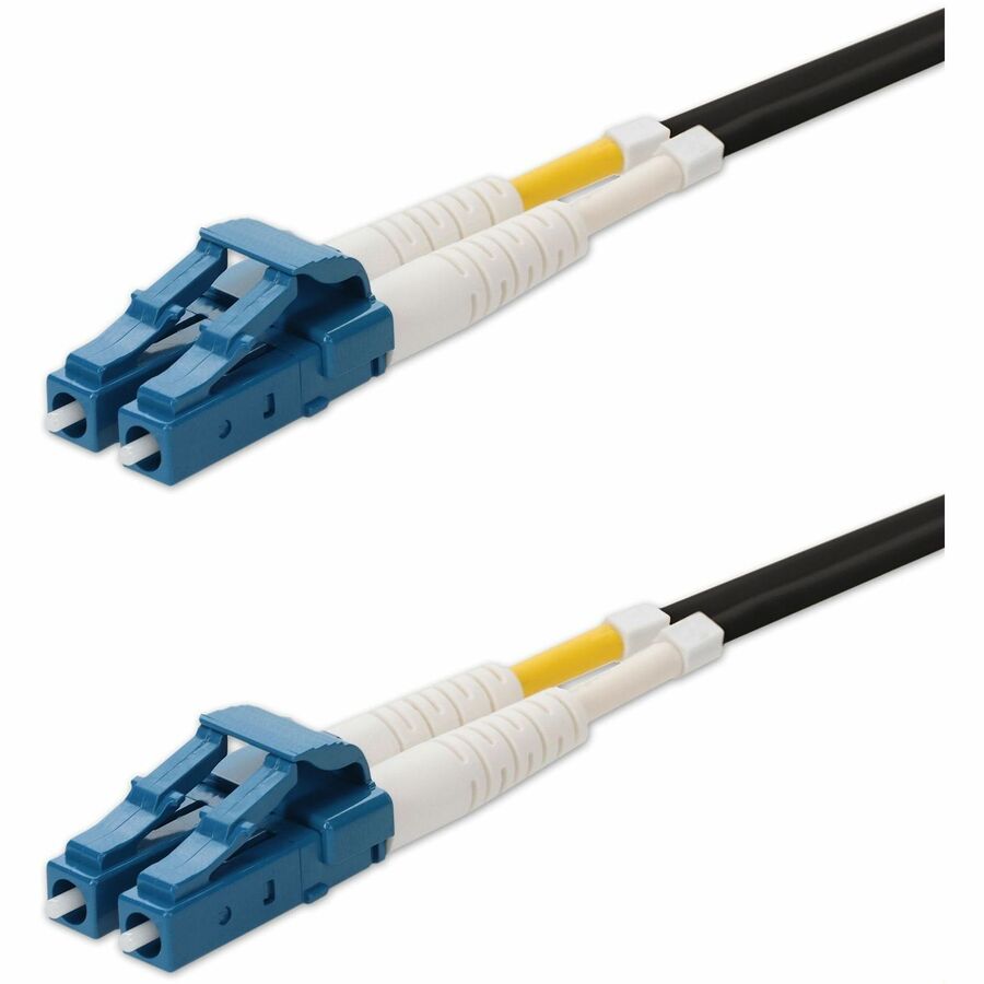 AddOn 70m LC to LC Black OS2 Duplex Armored SMF Fiber Patch Cable with 7mm OD Jacket
