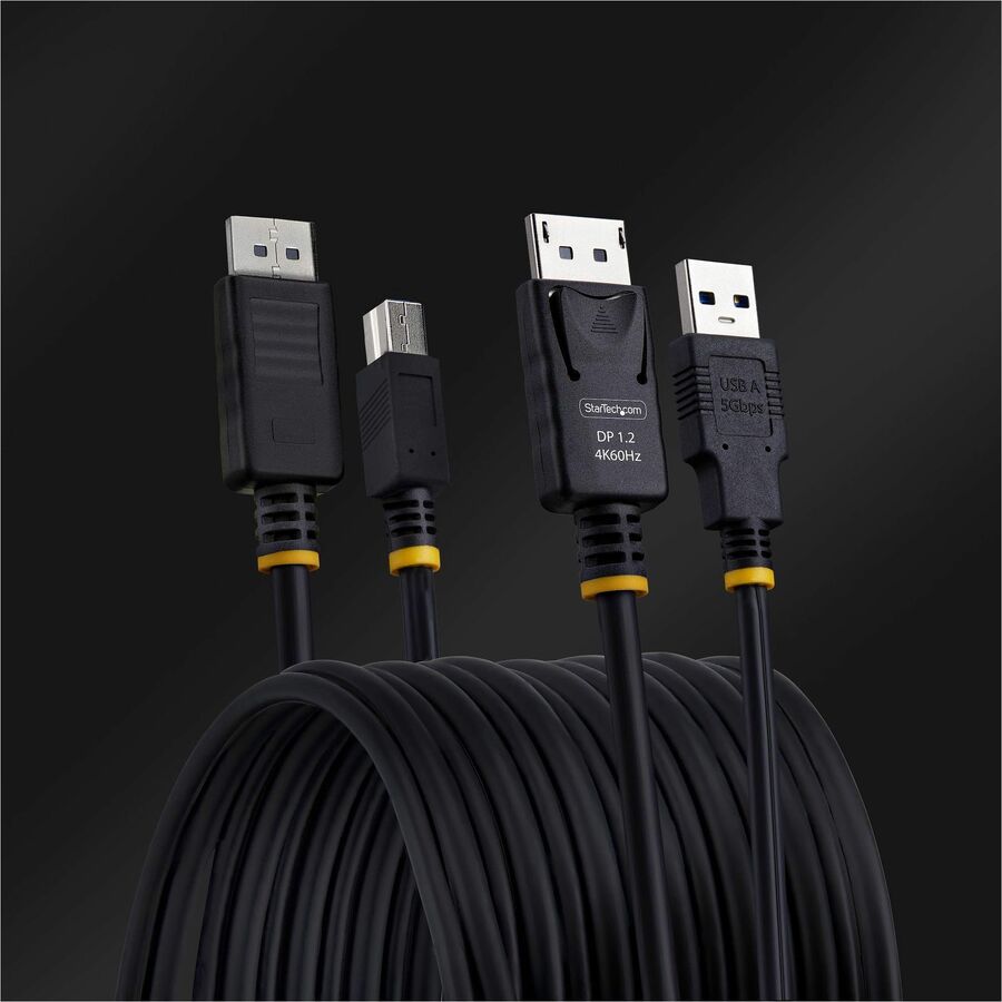 StarTech.com 10ft (3m) DisplayPort and USB 5Gbps KVM Cable, Up to 4K 60Hz, DP and USB Combo Cable for KVM Switch