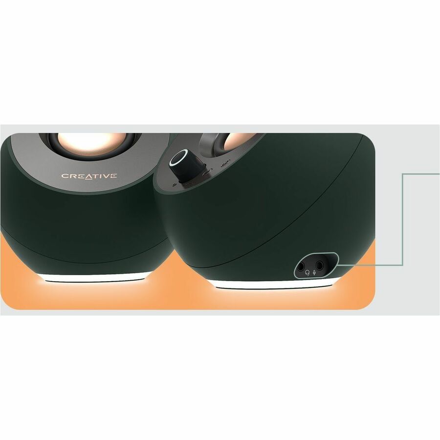 Creative Pebble Pro 2.0 Bluetooth Speaker System - 10 W RMS - Black