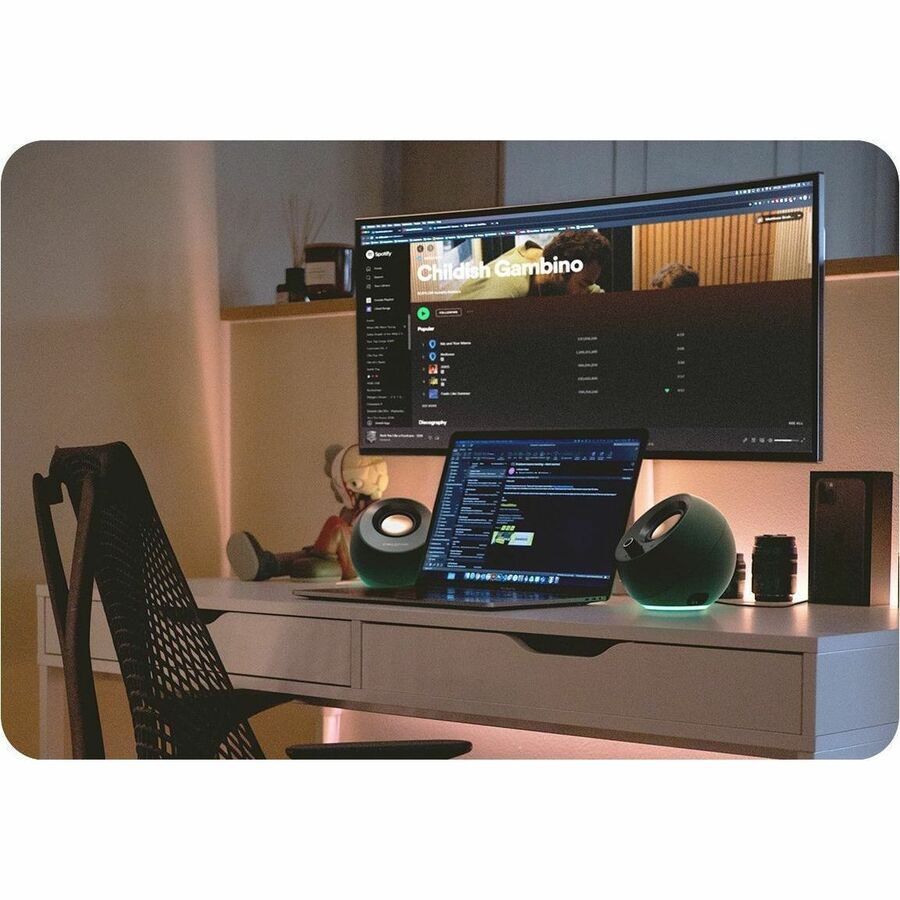 Creative Pebble Pro 2.0 Bluetooth Speaker System - 10 W RMS - Black