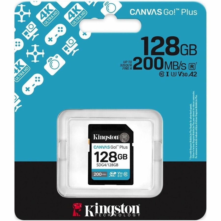 Kingston Canvas Go! Plus 128 GB Class 10/UHS-I (U3) V30 SDXC